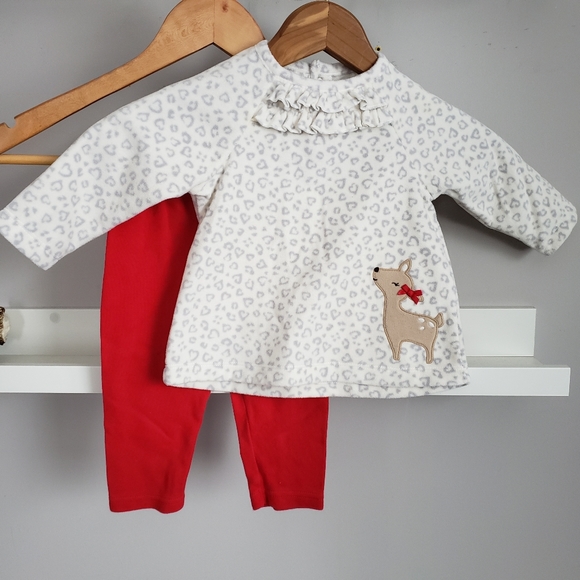 Carter's Two Piece Set Fleece Sweater Reindeer